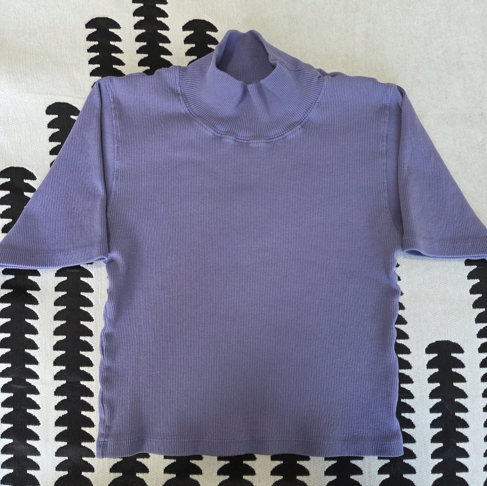 Big Bud Press Lilac Ribbed Short Sleeve Top